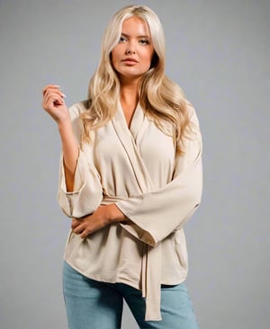 Cream Soft Belted Jacket - XL