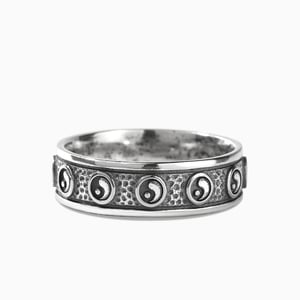 Jeulia "Tai Chi & Balance Meditation" Sterling Silver Band