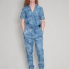 Peace' Laser Printed Light Blue Jumpsuit