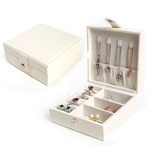 Jeulia Simple Design PU Jewelry Storage Box Jewellery case