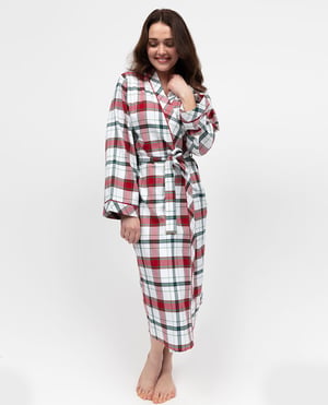Blaze Womens Brushed Check Long Dressing Gown - 28