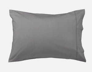 QE Home Organic Cotton Percale Pillowcases in Owl Grey (Set of 2), GOTS Certified, King