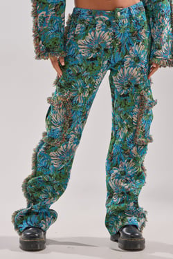 AKIRA Try Me Tapestry Trouser Pants | Black | Size 1X