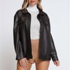 Kendall Faux Leather Shacket Black
