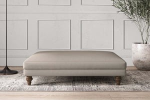nkuku Deni Dining Footstool | Make To Order | Grand | Recycled Cotton Flax