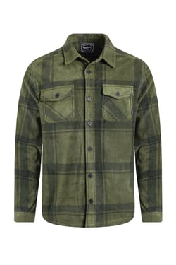Weird Fish Darrow Printed Fleece Shirt  Winter Green Size M