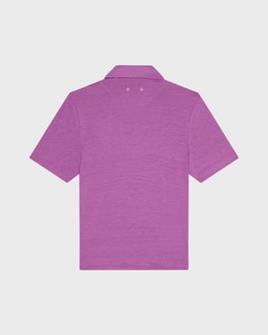 Vilebrequin - Men Linen Jersey Polo Shirt Solid - Polo - Pyramid - Purple - Size XXXL