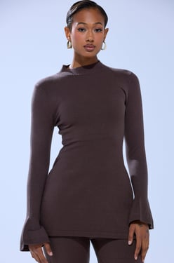 AKIRA Get Cozy With Me Oversized Sweater | Brown | Size 1X