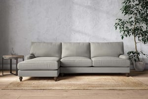 nkuku Marri Left Hand Chaise Sofa | Make To Order | Grand | Brera Linen Smoke