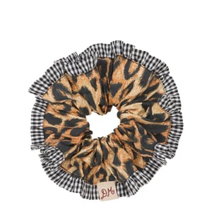Damson Madder Frill Edge Scrunchie Leopard