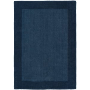 Borders Wool Rug Navy - 80x150cm