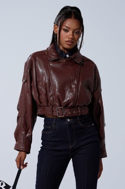 AKIRA Eva Slouchy Moto Jacket | Size XL