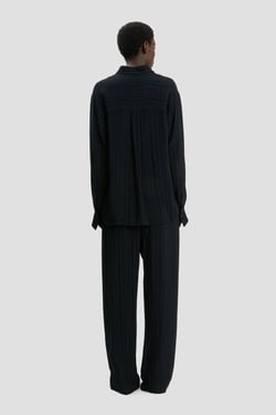 Victoria Beckham Pyjama Shirt In Navy - 16 - Womens