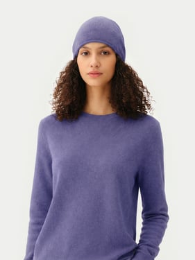 $99 Cashmere Hat & Sweater - XL / dusted peri / WK203/AK98-95