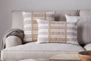 nkuku Nayika Cotton Cushion Cover | Textiles | Rust | 60 x 40 cm
