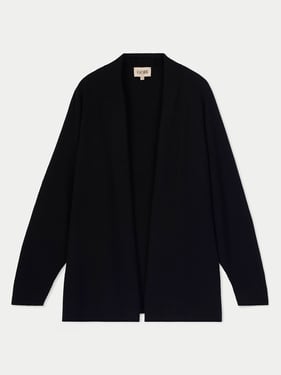 Cashmere Open-Front Cardigan - L-XL / Black / WK1113-1481