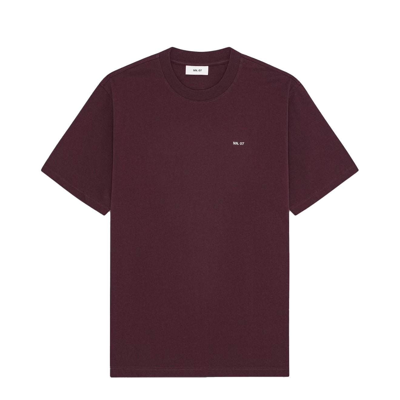 NN07 Adam Casual Logo Pima T-shirt Wine Red