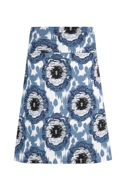 Weird Fish Malmo Organic Printed Jersey Skirt Pale Denim Size 8