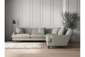 nkuku Deni Corner Sofa | Make To Order | Grand | Brera Linen Smoke