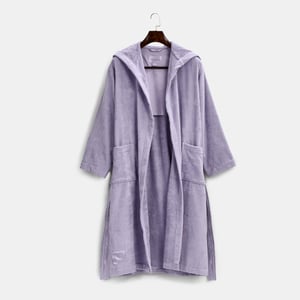 Signature Hooded Robe X-Large Italian Lavender Signature Robe Terry , Luxury Organic Bathrobes for Women and Men , PROSSIONI