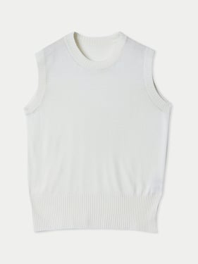 Cashmere Silk Sleeveless Top - XL / whisper white / WK0973-7015