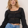 Black Long Sleeve Lace Top
