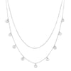 Textured Circle Layered Necklace Silver