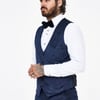 Marc Darcy Simon Navy Velvet Jacquard Waistcoat
