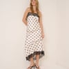 White Polka Dot Satin Lace Cami Top