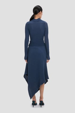 Victoria Beckham Cropped Knit Top In Eclipse - XL - Womens