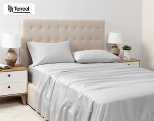 QE Home 500TC Eucalyptus Luxe TENCEL™ Lyocell Sheet Set Sheet Set in Silver, Grey, Twin XL
