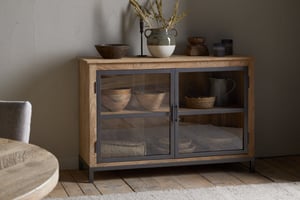 nkuku Nirvi Mango Wood & Iron Sideboard | Storage Furniture | One Size | Black