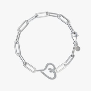 Heart Pave Diamond Bracelet - 0.50 CT