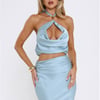 Dreambound Satin Halter Top Blue