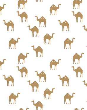 Oasis Camels' Wallpaper by Tea Collection - White - Traditional / 27 in. x 27 ft.