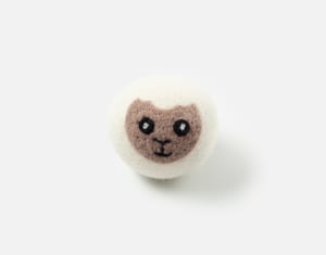QE Home Embroidered 100% Wool Dryer Ball in Lambert, White