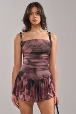 AKIRA Jada Mini Dress | Brown | Size XL