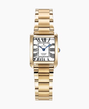 Emily 22x19mm Two-hands Gold-tone White dial Stainless steel swiss watch - 22 x 19 mm
