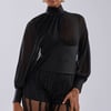 AKIRA First Thing First Blouse | Black | Size Medium
