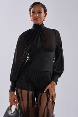 AKIRA First Thing First Blouse | Black | Size 1X