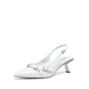 DREAM PAIRS Women   s Pointed Slingback Heels