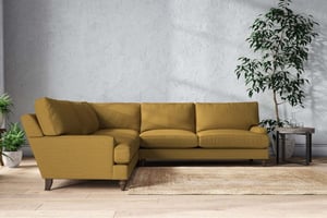 nkuku Marri Corner Sofa | Make To Order | Grand | Recycled Cotton Ochre