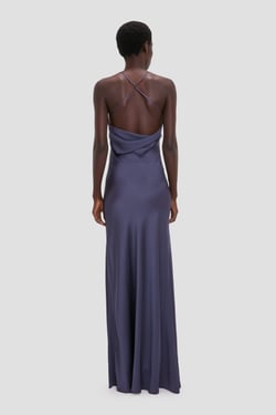 Victoria Beckham Draped Cami Gown In Eclipse - 16 - Womens