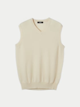 Essential V-Neck Cashmere Vest - 3XL / White / MK08-01