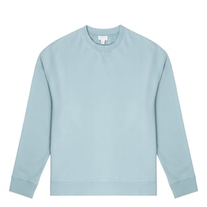 Sunspel Womens Loopback Sweatshirt Storm Blue