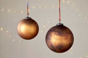 nkuku Oko Giant Bauble | Christmas Decorations | Small | Matt Gold