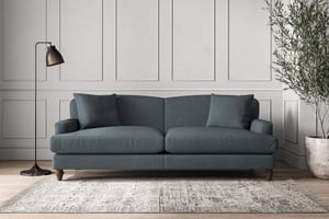 nkuku Deni Sofa | Make To Order | Grand | Brera Linen Dusk