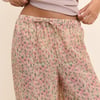 Pink Floral Balloon Cuffed Trousers