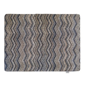 Ribbon Grey Zig Zag Washable Doormat - 80x100cm