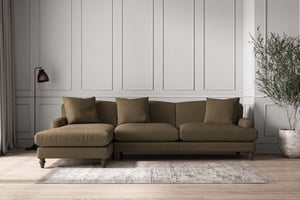 nkuku Deni Left Hand Chaise Sofa | Make To Order | Grand | Brera Linen Chesnut